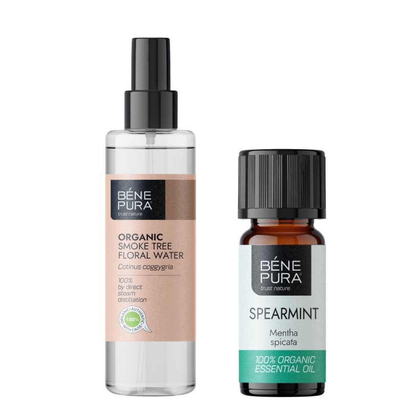 Bio Perukowiec Podolski Woda kwiatowa i Bio Mięta zielona Olejek eteryczny - GMC