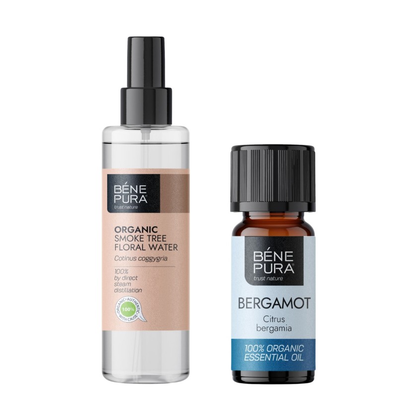 Bio Perukowiec Podolski Woda kwiatowa i Bio Bergamotka Olejek eteryczny - GMC