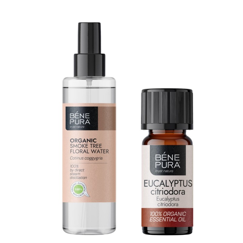 Bio Perukowiec Podolski Woda kwiatowa i Bio Eukaliptus Cytrynowy Olejek eteryczny - GMC