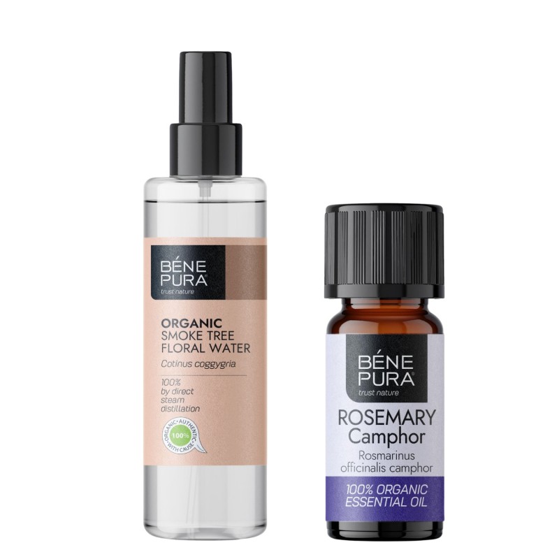 Bio Perukowiec Podolski Woda kwiatowa i Bio Rozmaryn Kamforowy Olejek eteryczny - GMC