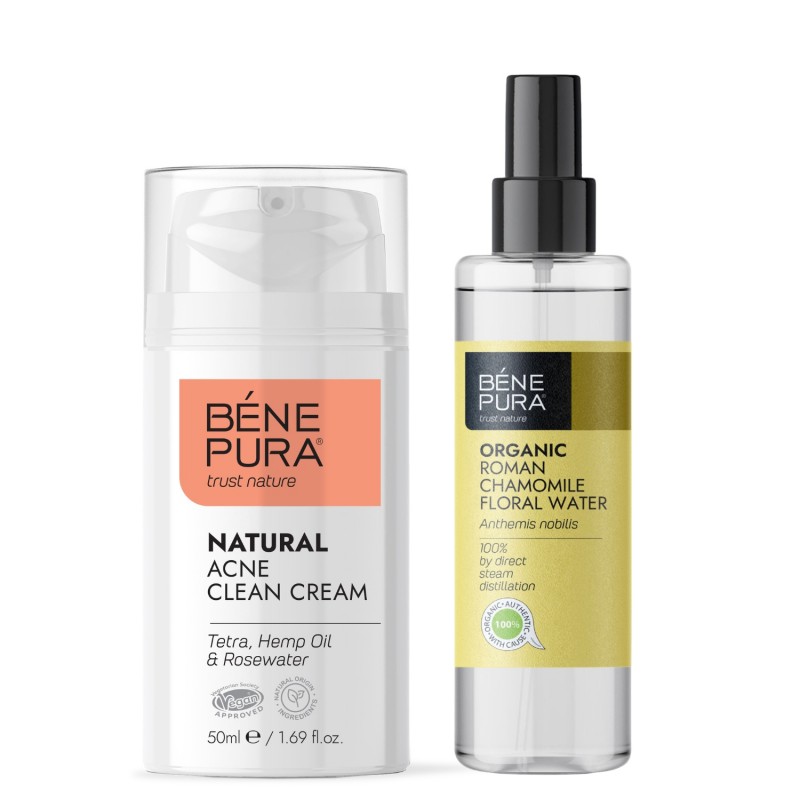 Krem Przeciwtrądzikowy do Twarzy i Bio Rumianek Rzymski Woda kwiatowa - GMC