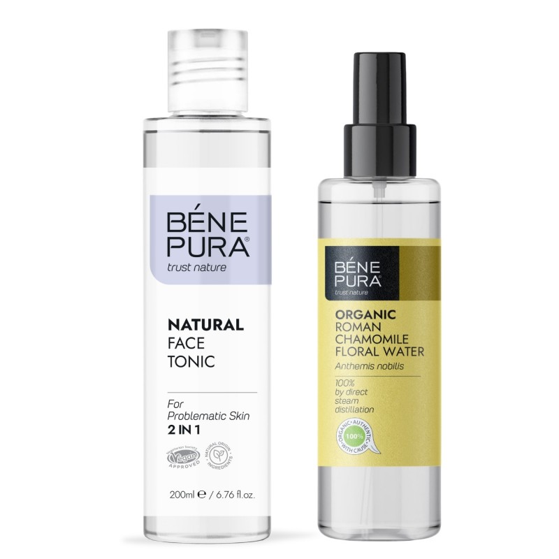 Tonik do twarzy dla skóry problematycznej i Bio Rumianek Rzymski Woda kwiatowa - GMC
