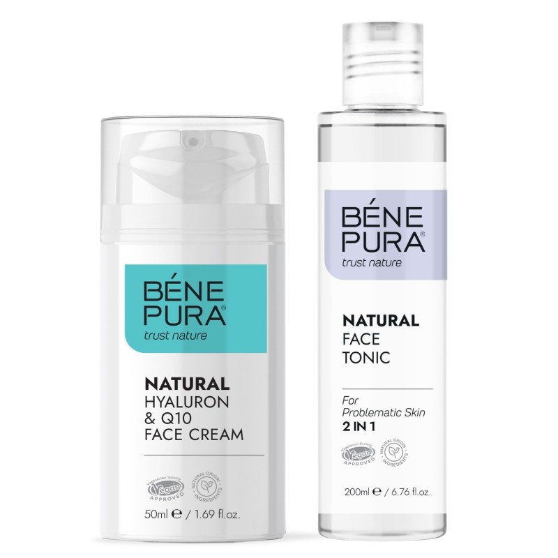 Tonik do twarzy dla skóry problematycznej i Hialuron & Q10 Krem do Twarzy - GMC