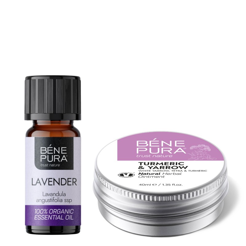 Maść na hemoroidy z Białym Krwawnikiem, Tetrą i Kurkumą i Bio Lawenda Olejek eteryczny - GMC