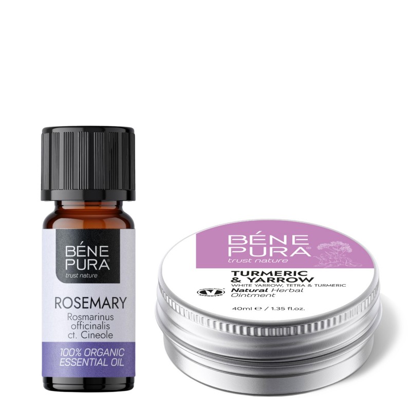 Maść na hemoroidy z Białym Krwawnikiem, Tetrą i Kurkumą i Bio Rozmaryn Cyneol Olejek eteryczny - GMC