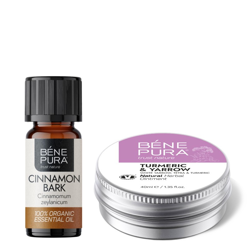 Maść na hemoroidy z Białym Krwawnikiem, Tetrą i Kurkumą i Bio Cynamon Olejek eteryczny - GMC