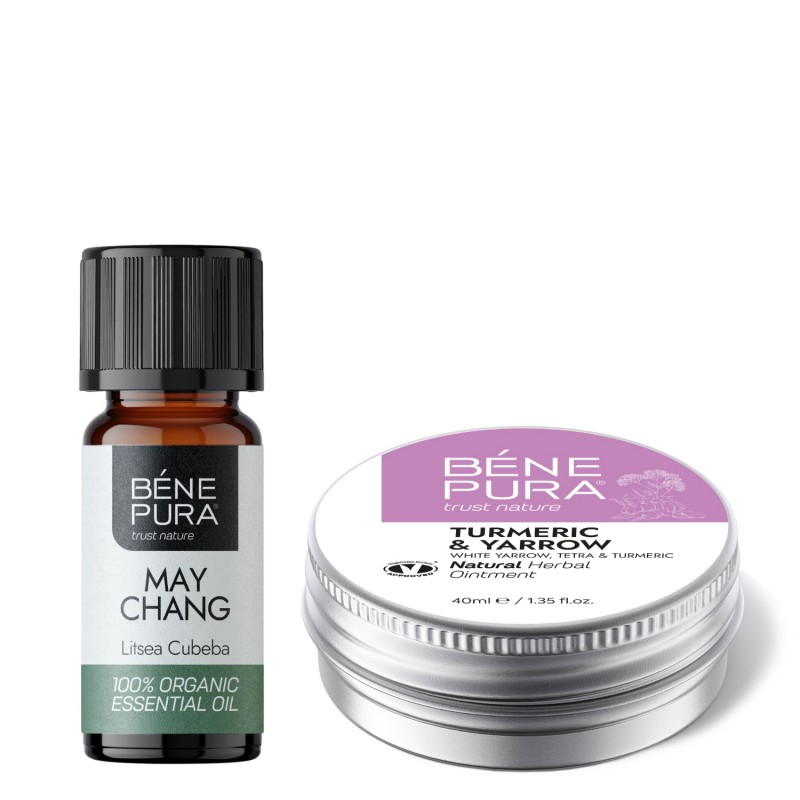 Maść na hemoroidy z Białym Krwawnikiem, Tetrą i Kurkumą i Bio Litsea Cubeba Olejek eteryczny - GMC