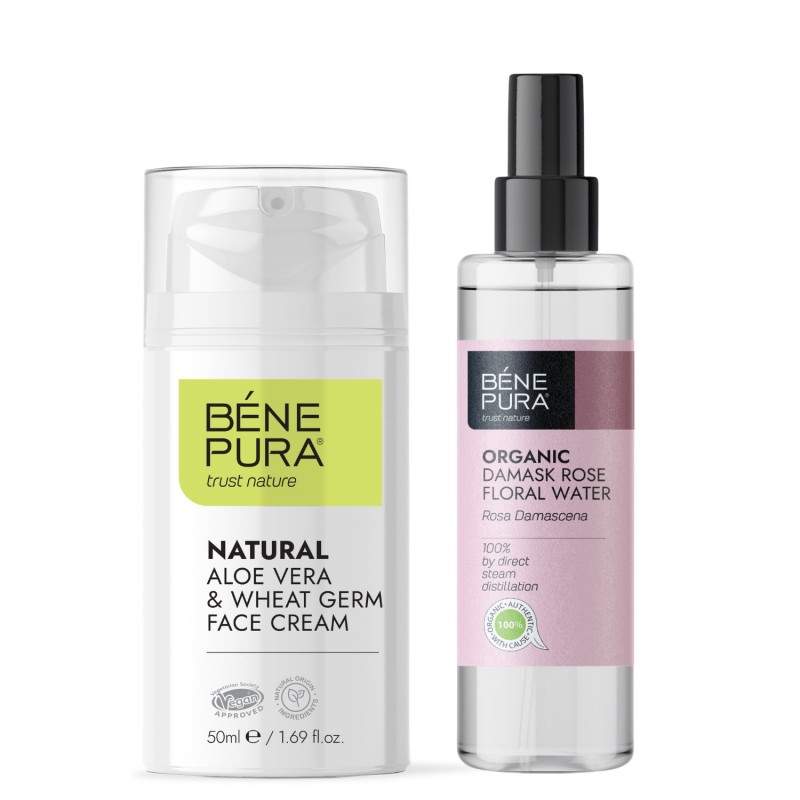 Aloesowy Krem Do Twarzy i Bio Róża Damasceńska Woda różana - 