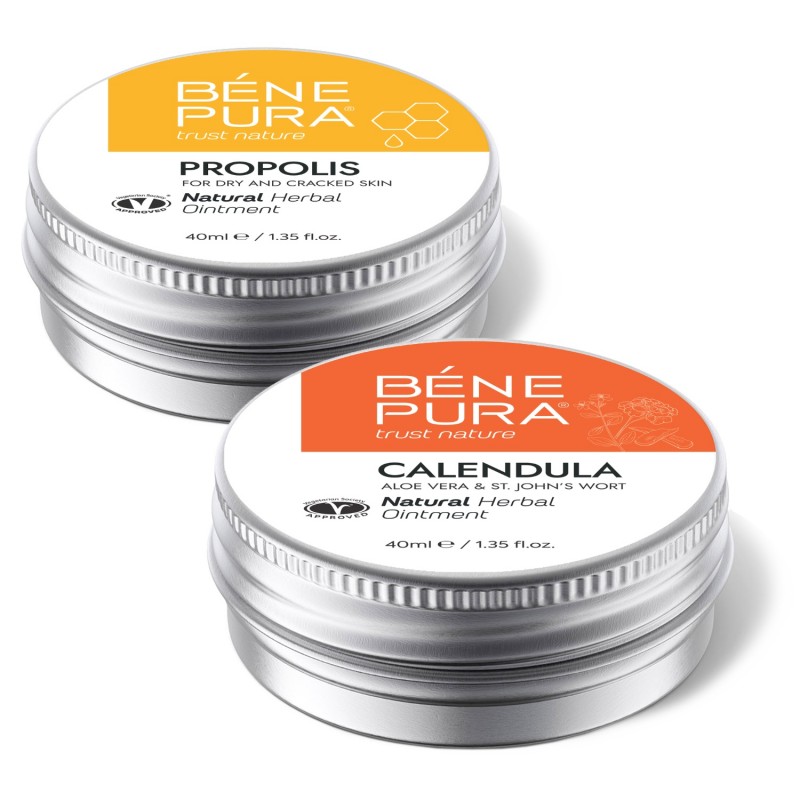 Maść Przeciw Świądowi z 30% Propolisem i Maść na Oparzenia i Rany z Nagietkiem, Aloesem i Dziurawcem - GMC