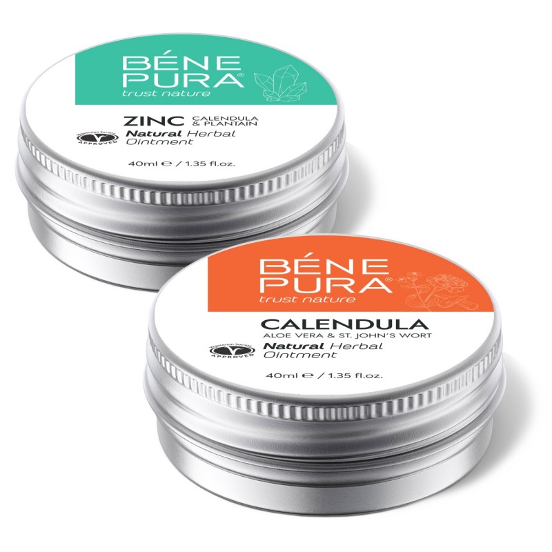 Maść Przeciw Świądowi z Tlenkiem Cynku i Maść na Oparzenia i Rany z Nagietkiem, Aloesem i Dziurawcem - GMC
