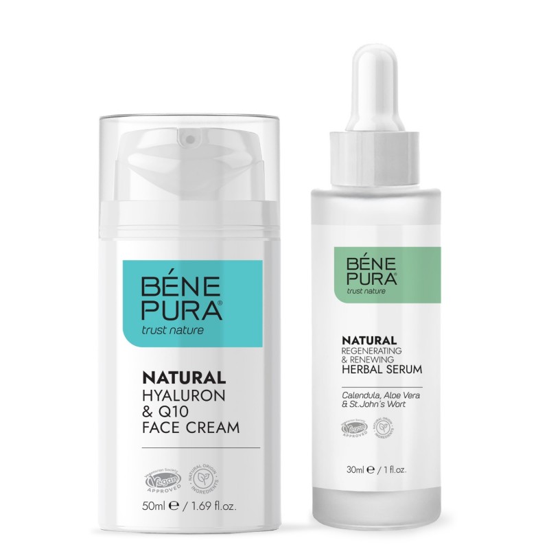 Hialuron & Q10 Krem do Twarzy i Regenerujące Serum do Twarzy - GMC