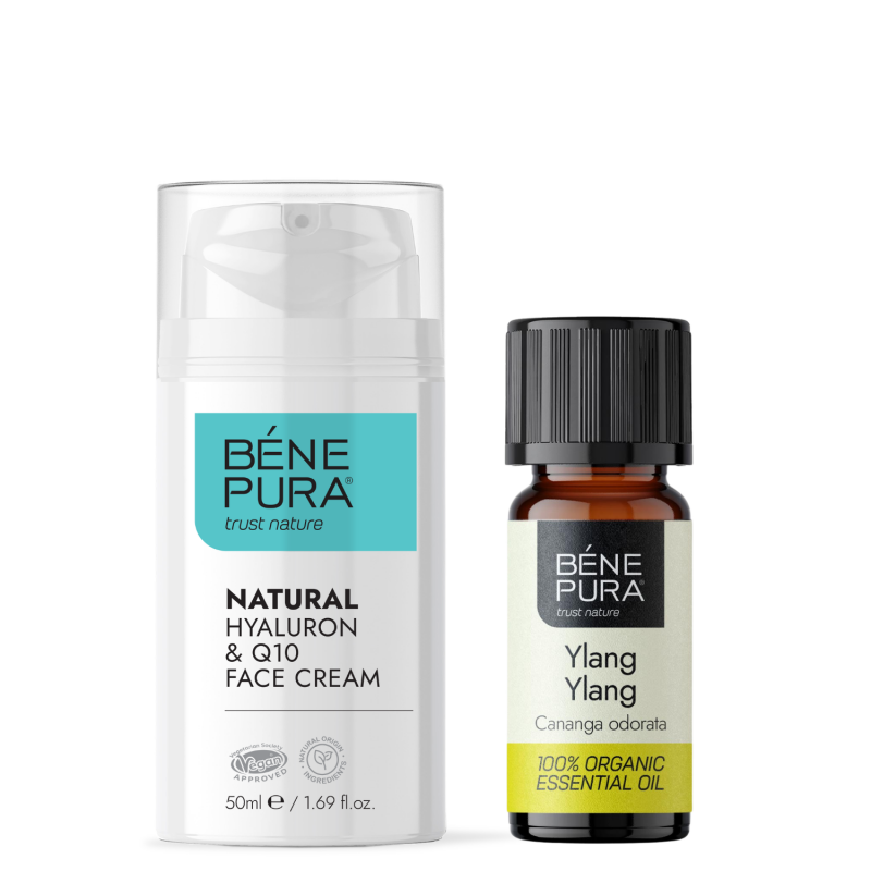 Hialuron & Q10 Krem do Twarzy i Bio Ylang-ylang Olejek eteryczny - Naturalne kremy do twarzy