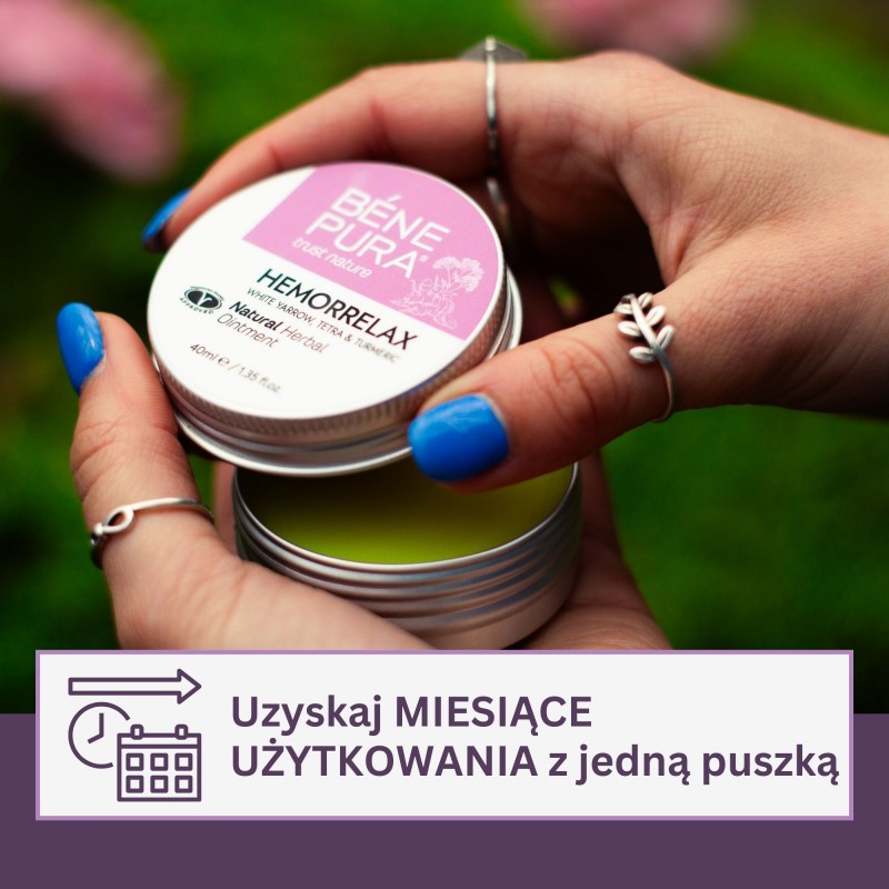 Maść na hemoroidy z Białym Krwawnikiem, Tetrą i Kurkumą - 40ml