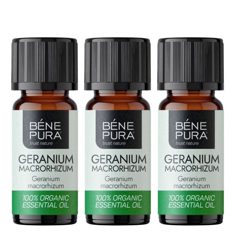 3x Bio Geranium Olejek eteryczny - 10ml