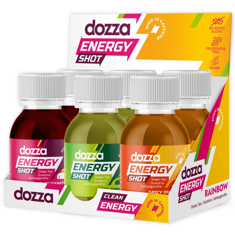 6x Pack DOZZA Energy Rainbow Pack Energy shots - 60ml - Porównanie produktów